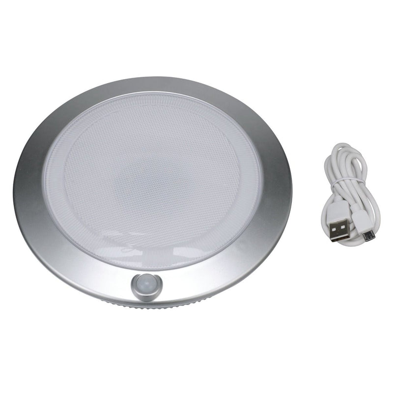 Good Earth Lighting 7 Inch LED Rechargeable Motion Closet Light Fixture 4000K Cool White Silver 