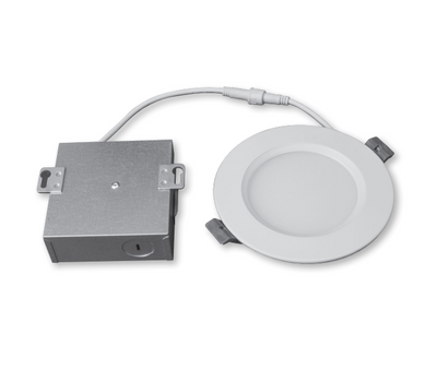 GM Lighting 4 Inch 9 Watt LED 120V Regressed Slim Downlight 2700/3000/4000K Selectable White 