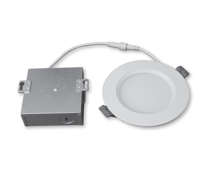 GM Lighting 6 Inch 12 Watt LED 120V Regressed Slim Downlight 2700/3000/4000K Selectable White 