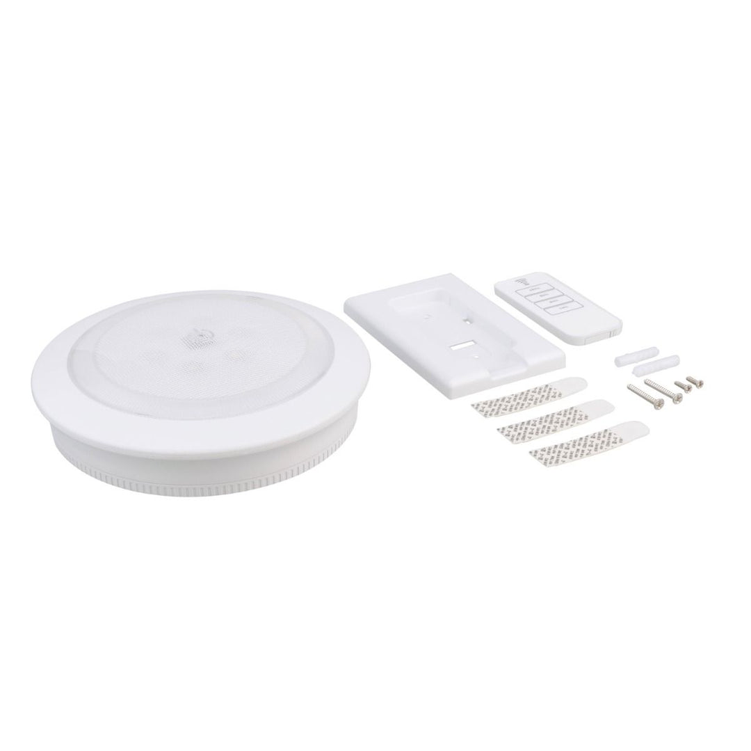 7 Inch LED Battery Operated Closet Tap Light With RF Remote 4000K Green Electrical Supply