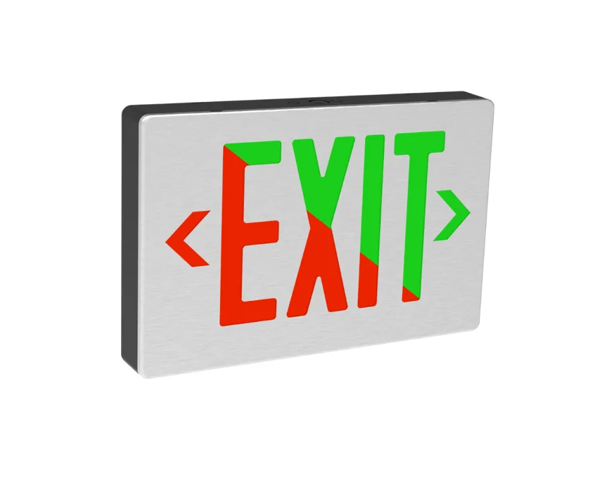 Emergence Die-Cast Aluminum Face LED Red/Green Exit Sign – Green ...