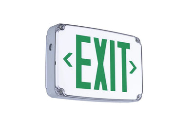 Halco Lighting Technologies Emergence Wet Location Polycarbonate LED Exit Sign Green  