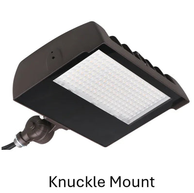Halco Lighting Technologies 50/60/80 Watt Adjustable Beam Angle 120-277V 0-10V Dimming LED Flood Light with Photocell 3000K/4000K/5000K