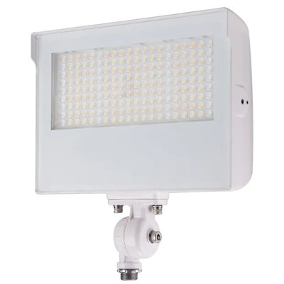 Halco Lighting Technologies 50/60/80 Watt Adjustable Beam Angle 120-277V 0-10V Dimming LED Flood Light with Photocell 3000K/4000K/5000K Selectable White
