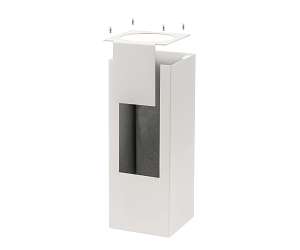 Keystone Technologies 4 Inch Square Shell for 4 Inch Keystone Wall Mount Cylinders Selectable White 