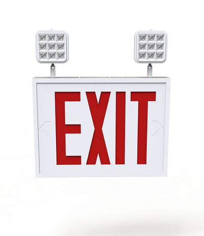 Keystone Technologies Single or Double Face NYC Code Compliant Surface Mount Steel Exit Combo Normal Lumen Output