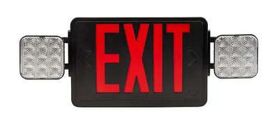 Keystone Technologies Single or Double Facing Dual Head LED Exit Combo with Switchable Red or Green Lettering