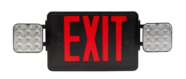 Keystone Technologies Single or Double Facing Dual Head LED Exit Combo with Switchable Red or Green Lettering