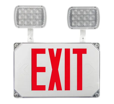 Keystone Technologies Single or Double Face Dual Head Wet Location Rated LED Exit Combo