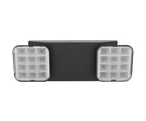 Keystone Technologies LED Remote Capable Dual Head Square Emergency Light with Built-In Test Switch Black