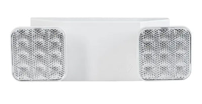 Keystone Technologies LED Dual Head Square Emergency Light with Built-In Test Switch White