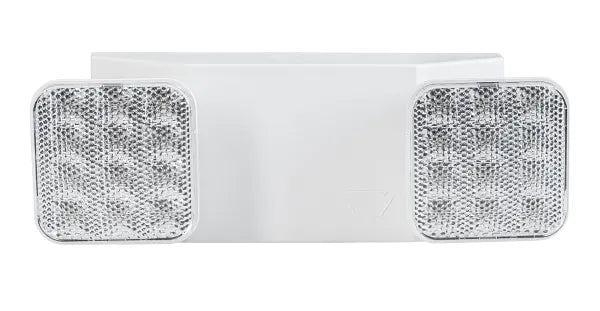 Keystone Technologies LED Dual Head Square Emergency Light with Built-In Test Switch White