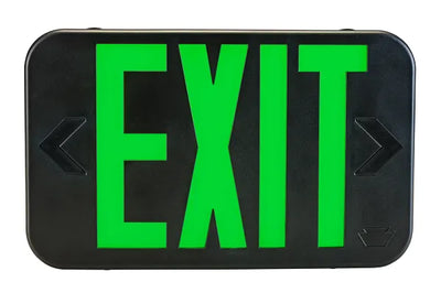 Keystone Technologies Single or Double Face LED Exit Sign W/ Switchable Red or Green Lettering Black