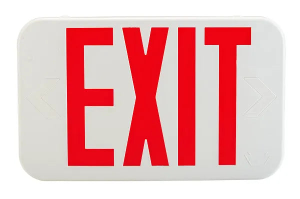 Keystone Technologies Single or Double Face LED Exit Sign W/ Switchable Red or Green Lettering White