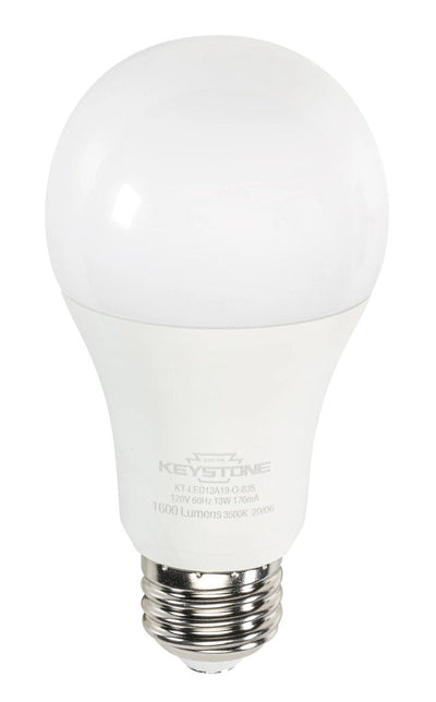 Keystone Technologies 13 Watt Essential Series LED General Purpose A19 Light Bulb Dimmable 80CRI 120V   