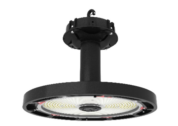 Keystone Technologies 240/320/400 Watt and Color Select 120-277V Round LED XFit High Bay Fixture 4000/5000K Selectable Black 