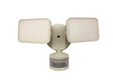 28 Watt Square 2 Head LED Security Light with Motion Sensor and Integrated Photocell 5000K