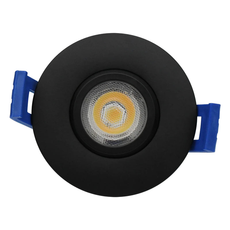 GM Lighting 1 Inch Selectable MiniTask 120V Adjustable LED Downlight 2700K/3000K/3500K/4000K/5000K Black Selectable