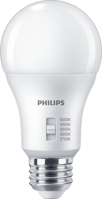Philips Lighting 14 Watt 1500 Lumen 120V Dimmable Dipswitch LED A19 Light Bulb 2700K/3000K/3500K/4000K/5000K