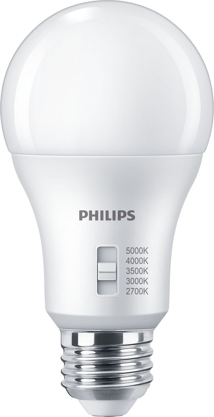 Philips Lighting 14 Watt 1500 Lumen 120V Dimmable Dipswitch LED A19 Light Bulb 2700K/3000K/3500K/4000K/5000K