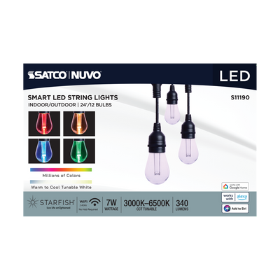 Satco Smart LED String Lights with Starfish RGB Technology