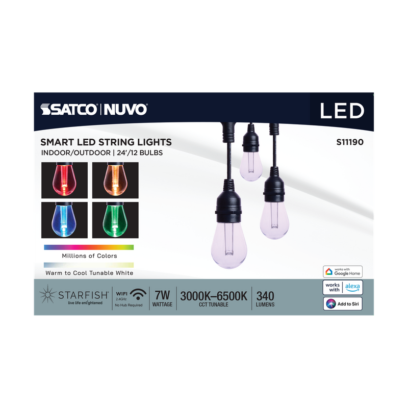 Satco Smart LED String Lights with Starfish RGB Technology
