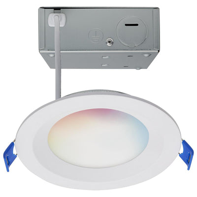Satco 4 Inch 9 Watt Round RGBTW Starfish LED Smart Slimfit Downlight   