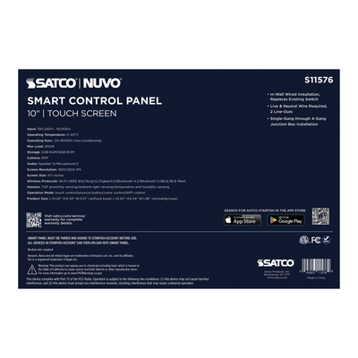 Satco 10 Inch Starfish In-Wall Wired Touch Screen