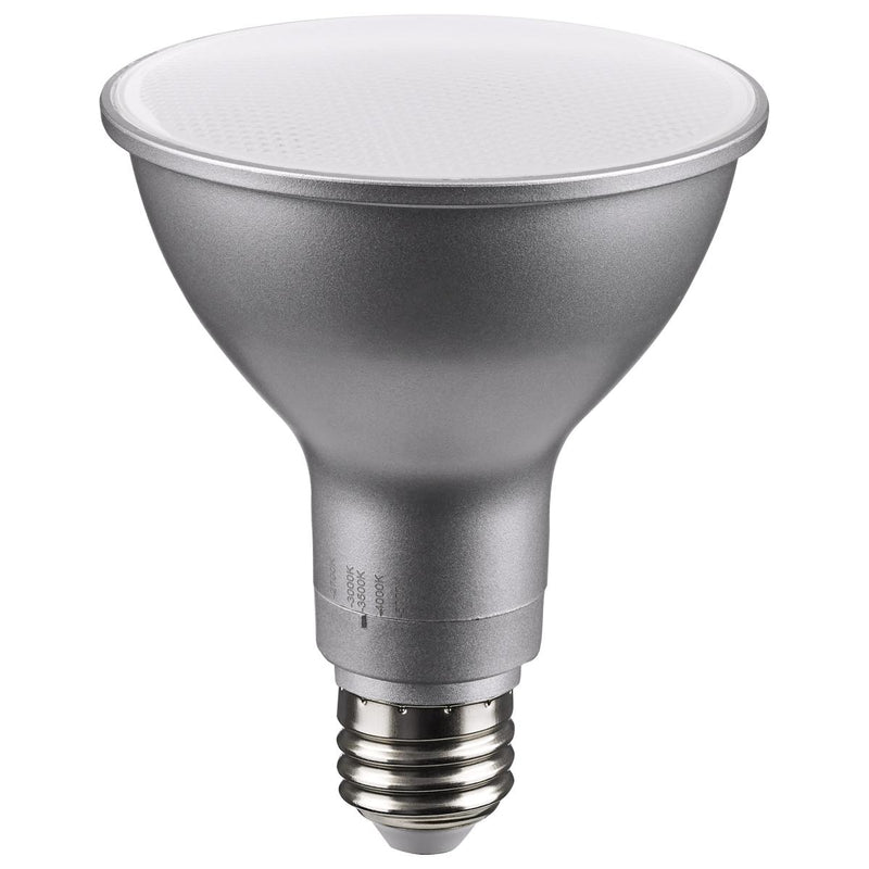Satco 11 Watt LED 60 Degree Color Selectable Long Neck PAR30 Light Bulb 27/30/35/40/50K   