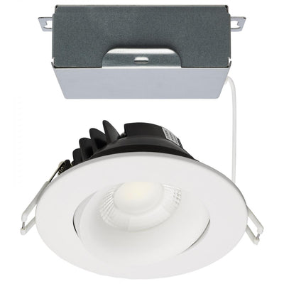 Satco 3-1/2 Inch 12 Watt Round LED Architectural Gimbal Downlight Fixture Selectable White