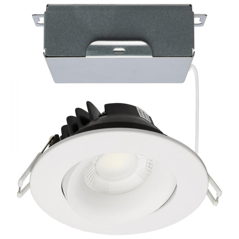 Satco 3-1/2 Inch 12 Watt Round LED Architectural Gimbal Downlight Fixture Selectable White