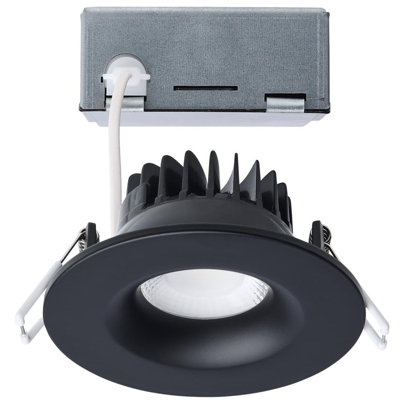 Satco 3-1/2 Inch 10 Watt Round Architectural LED Direct Wire Downlight 2700/3000/3500/4000/5000K Selectable Black