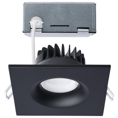 Satco 3-1/2 Inch 10 Watt Square Architectural LED Direct Wire Downlight 2700/3000/3500/4000/5000K Selectable Black