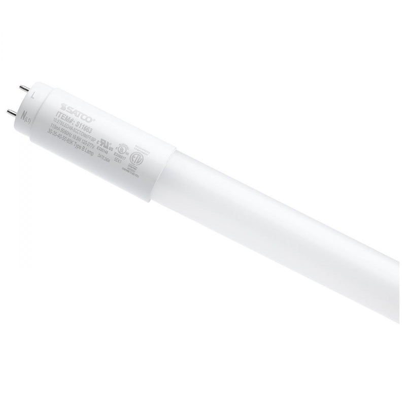Satco 4 Foot 10.5 Watt LED Color Selectable T8 Ballast Bypass Tube Light 3000/3500/4000/5000/6500K   