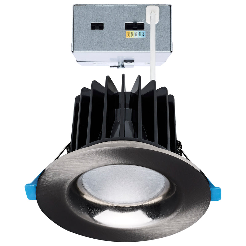 Satco 3 Inch Round 16/20/24 Watt LED Architectural Downlight 2700K/3000K/3500K/4000K/5000K Selectable Brushed Nickel