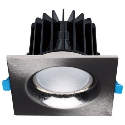 Satco 3 Inch Square 16/20/24 Watt LED Architectural Downlight 2700K/3000K/3500K/4000K/5000K Selectable Brushed Nickel