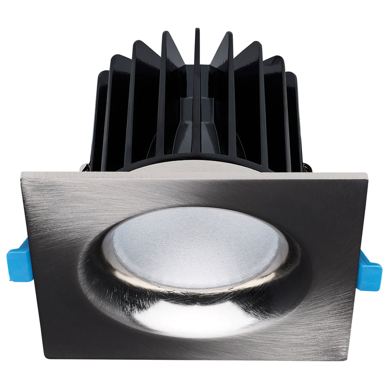 Satco 3 Inch Square 16/20/24 Watt LED Architectural Downlight 2700K/3000K/3500K/4000K/5000K Selectable Brushed Nickel