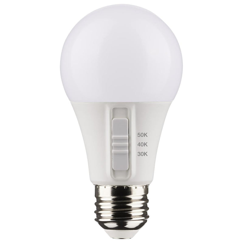 Satco 9 Watt LED Non-Dimmable A19 Color Selectable Light Bulb 3000/4000/5000K Selectable  