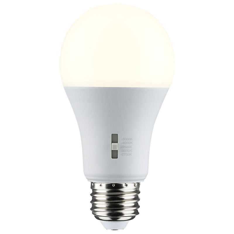 Satco 5 Watt LED Dimmable A19 Color Selectable E26 Light Bulb 30/40/50K   