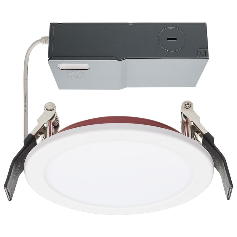 Satco 4 Inch 10 Watt LED 120V Fire Rated Flat Lens Downlight 27/30/35/40/50K Selectable White 