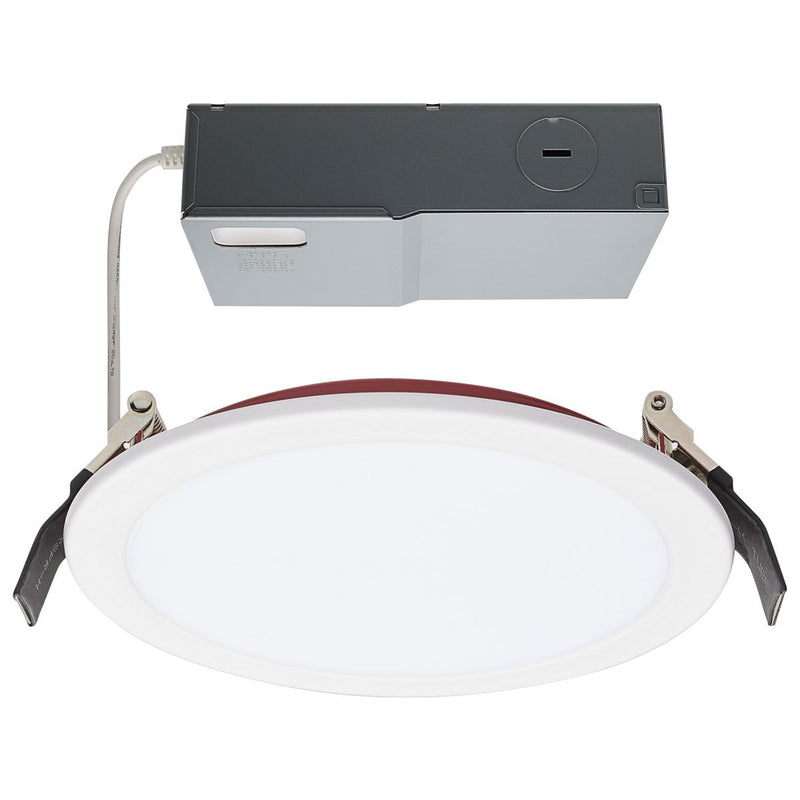 Satco 6 Inch 13 Watt LED 120V Fire Rated Flat Lens Downlight 27/30/35/40/50K Selectable White 