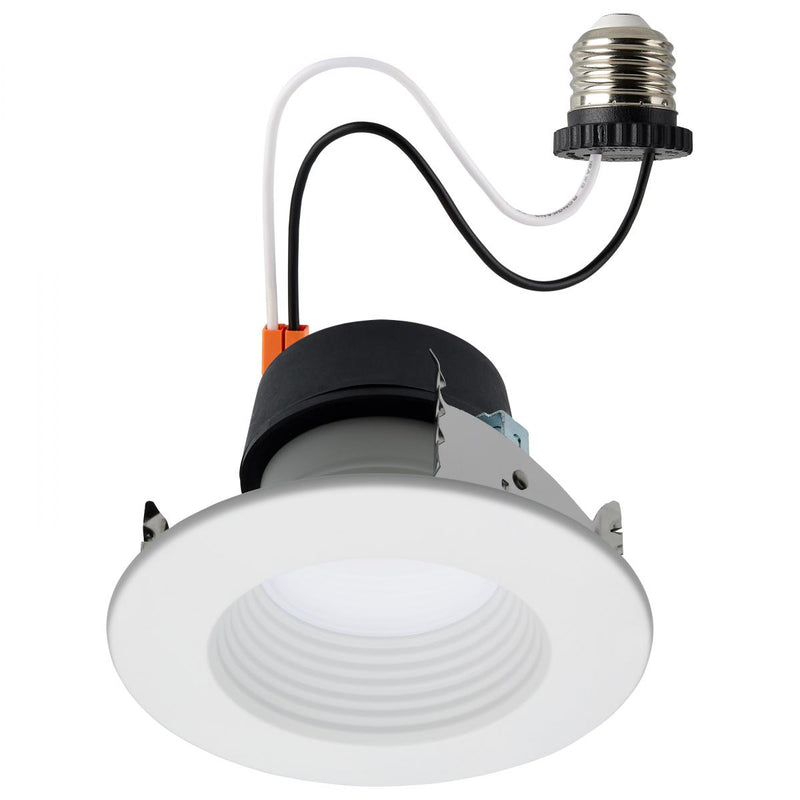 Satco 4 Inch 6/7/10 Watt Deep Baffled LED Selectable Downlight Retrofit 2700/3000/3500/4000/5000K   