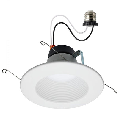 Satco 5/6 Inch 8/11/14 Watt Deep Baffled LED Selectable Downlight Retrofit 2700/3000/3500/4000/5000K Selectable