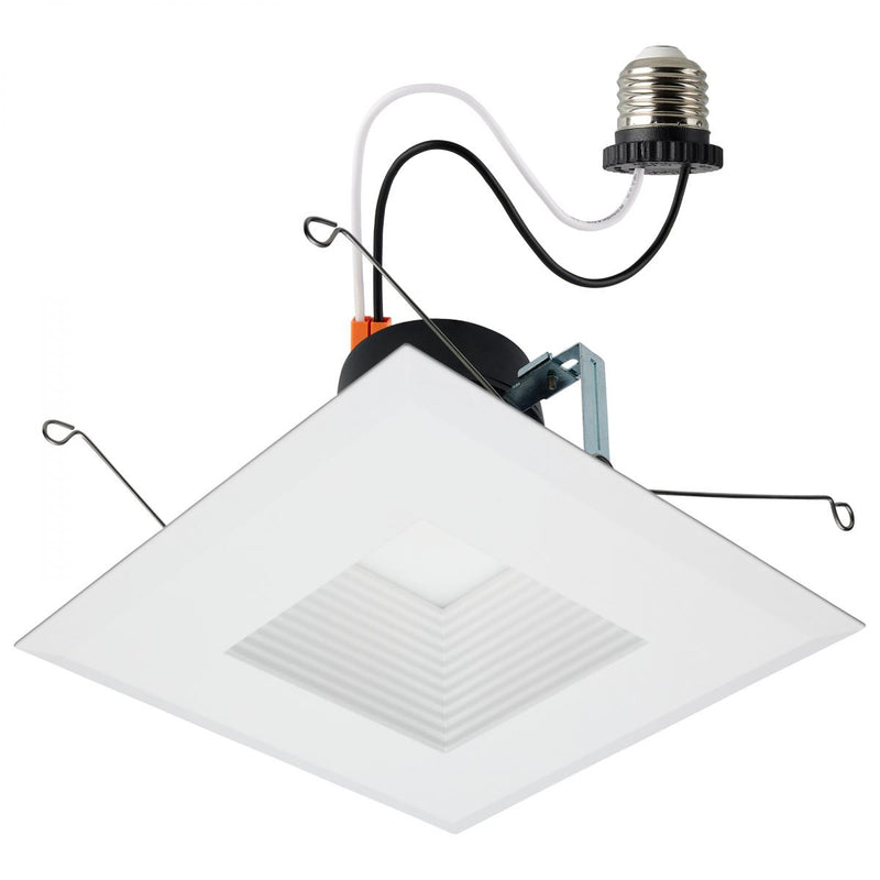 Satco 5/6 Inch 8/11/14 Watt Square Deep Baffled LED Selectable Downlight Retrofit 2700/3000/3500/4000/5000K   