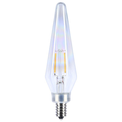 Satco 2 Watt Aurora Prismatic HX11 Chandelier Light Bulb 2700K   