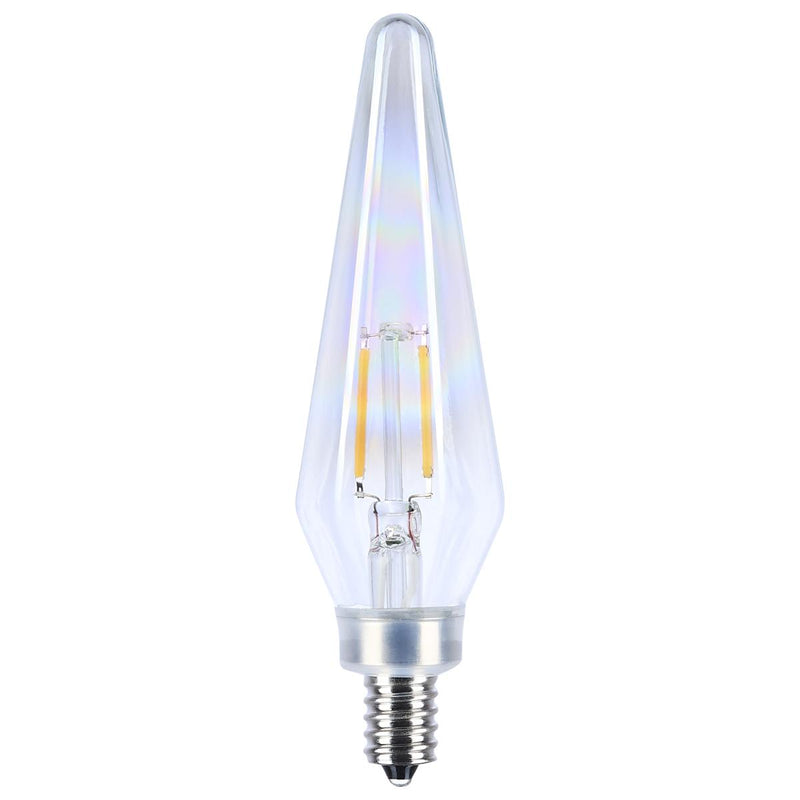 Satco 2 Watt Aurora Prismatic HX11 Chandelier Light Bulb 2700K   