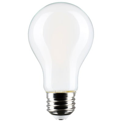 Satco 8 Watt Enclosed Fixture Rated 120V A19 E26 Frosted Light Bulb Warm Dimming 3000-2000K