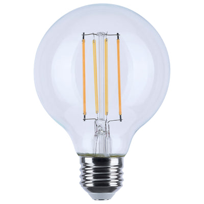 Satco 8 Watt Enclosed Fixture Rated 120V G25 E26 Clear Light Bulb Warm Dimming 3000-2000K