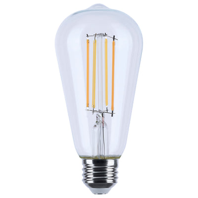 Satco 8 Watt Enclosed Fixture Rated 120V ST19 E26 Clear Light Bulb Warm Dimming 3000-2000K