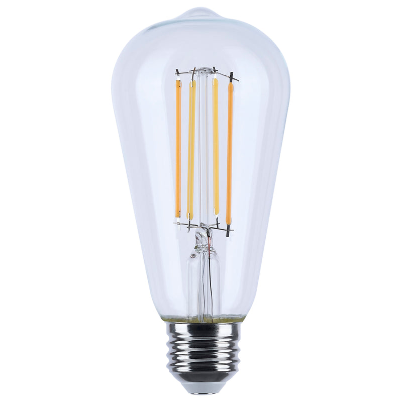 Satco 8 Watt Enclosed Fixture Rated 120V ST19 E26 Clear Light Bulb Warm Dimming 3000-2000K
